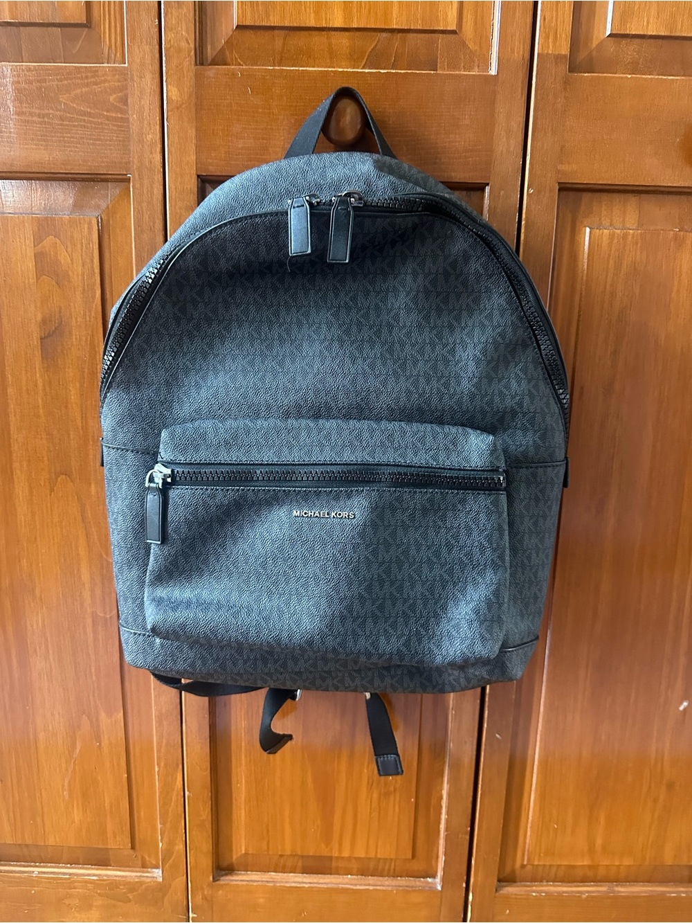 Michael Kors Men's Charcoal MK Logo Backpack